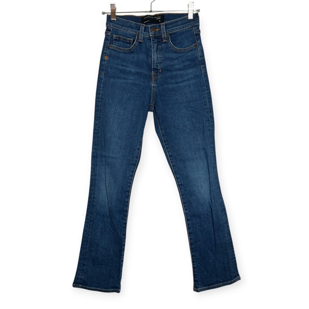 Veronica Beard Carly Kick Flare Jeans SIZE 25 Bright Blue Stretch Denim